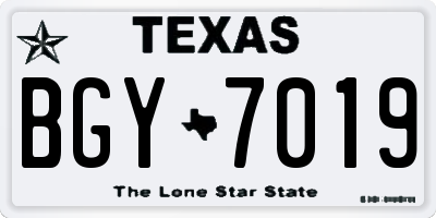 TX license plate BGY7019