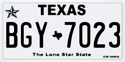 TX license plate BGY7023