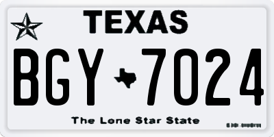 TX license plate BGY7024