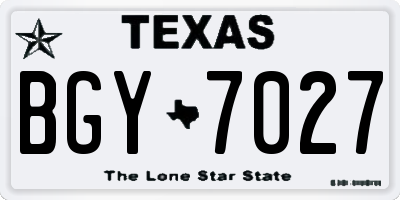 TX license plate BGY7027