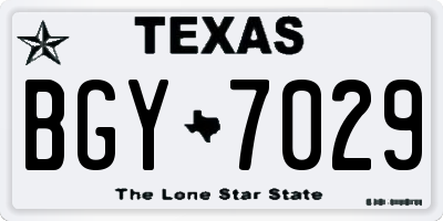 TX license plate BGY7029