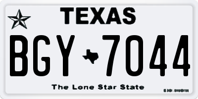 TX license plate BGY7044