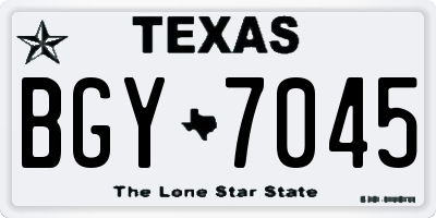 TX license plate BGY7045