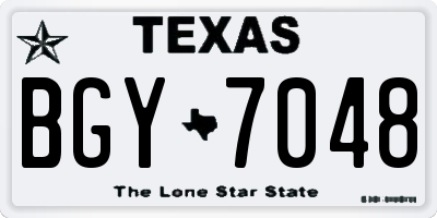 TX license plate BGY7048