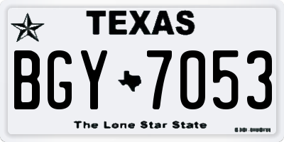 TX license plate BGY7053