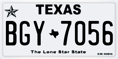 TX license plate BGY7056