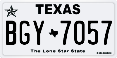 TX license plate BGY7057