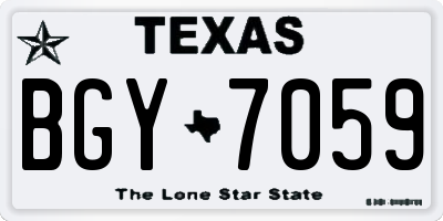 TX license plate BGY7059