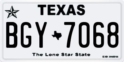 TX license plate BGY7068