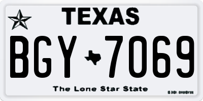TX license plate BGY7069