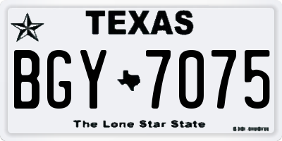 TX license plate BGY7075