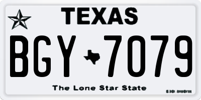 TX license plate BGY7079