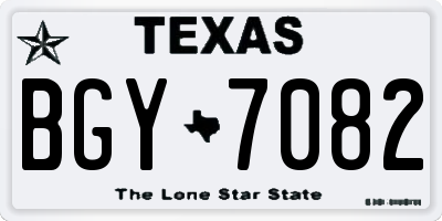 TX license plate BGY7082