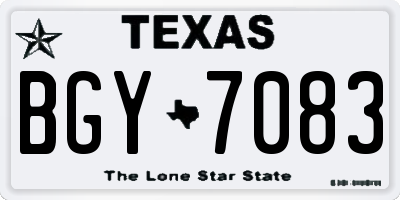 TX license plate BGY7083