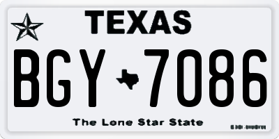 TX license plate BGY7086