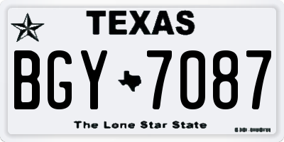 TX license plate BGY7087