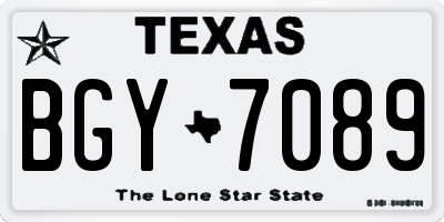 TX license plate BGY7089