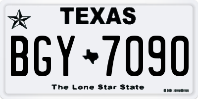 TX license plate BGY7090