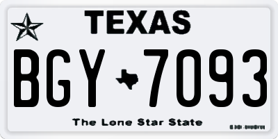 TX license plate BGY7093