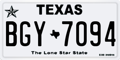 TX license plate BGY7094