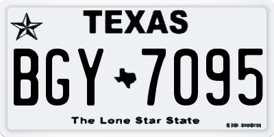 TX license plate BGY7095