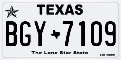 TX license plate BGY7109