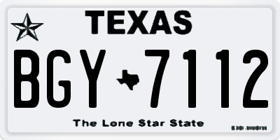 TX license plate BGY7112