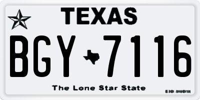 TX license plate BGY7116