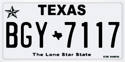 TX license plate BGY7117