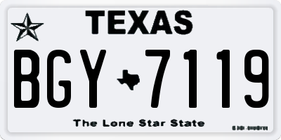 TX license plate BGY7119
