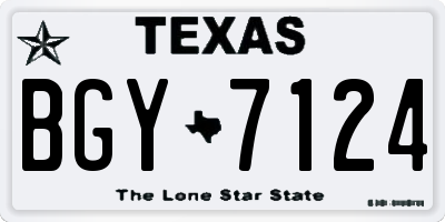TX license plate BGY7124