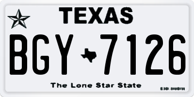 TX license plate BGY7126