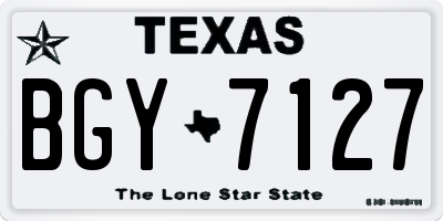 TX license plate BGY7127