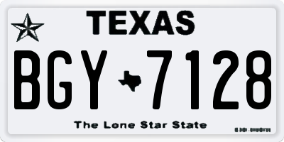 TX license plate BGY7128