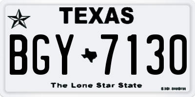 TX license plate BGY7130