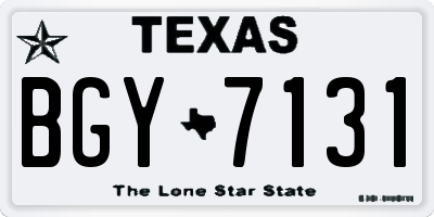 TX license plate BGY7131