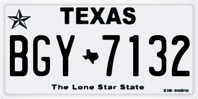 TX license plate BGY7132