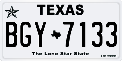 TX license plate BGY7133