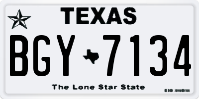 TX license plate BGY7134