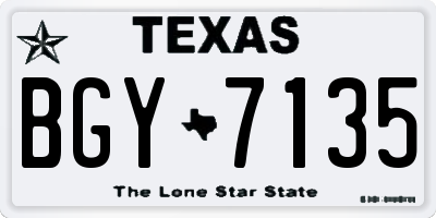 TX license plate BGY7135