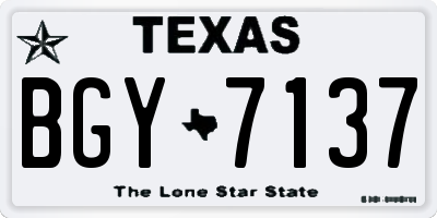 TX license plate BGY7137