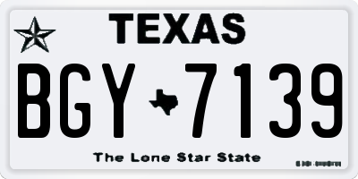 TX license plate BGY7139