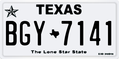TX license plate BGY7141