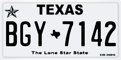TX license plate BGY7142