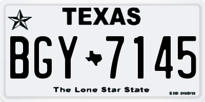 TX license plate BGY7145