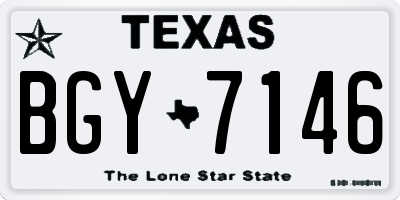 TX license plate BGY7146