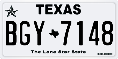 TX license plate BGY7148