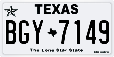 TX license plate BGY7149