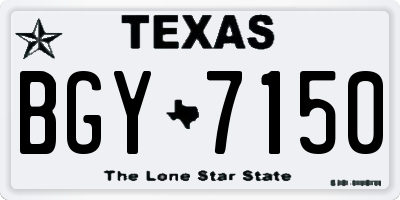 TX license plate BGY7150