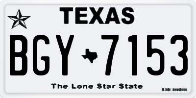 TX license plate BGY7153